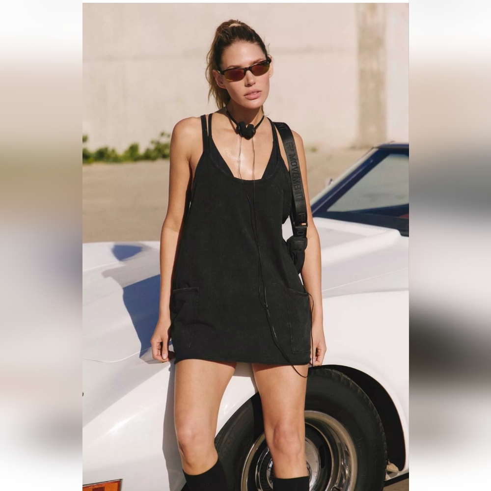 FP Movement Women's Black Hot Shot Mini Dress